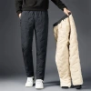 Lambskin fleece pants for men's autumn and winter, thickened and fleece casual long pants, plaque-sized loose sports cotton pants, tight-fitting pants details Picture